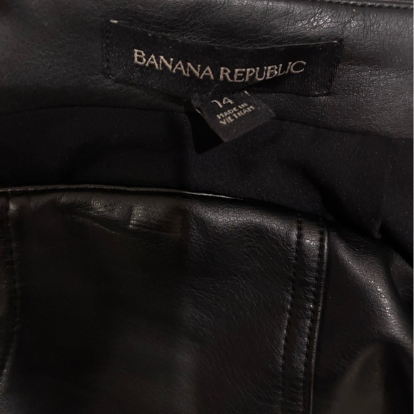 Banana Republic Faux Leather Pencil Skirt Black High-Waist Career Slit Skirt 14 - Picture 8 of 9
